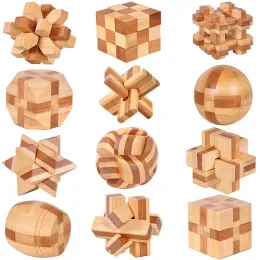 Wooden Kong Ming Lock (LU Ban Lock) - IQ Brain Teaser Montessori Bildungsspielzeug für Kinder Erwachsene - 3D -Puzzle -Freischaltspiel
