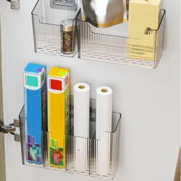 Kitchen Storage WORTHBUY Seasoning Bottle Shelf Wall Mounted Spice Rack Cabinet Door Transparent Plastic Organizer Box