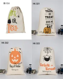 Halloween -Einkaufstaschen Trick oder Treat Candy Storage Sack Spider Kürbis -Leinwand Geschenktasche mit Kennzeichen Festival Partyzubehör2961925