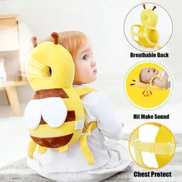 Protettore posteriore Baby Protect Pillow Learn Walk Head Protector Cushion Anti Fall Cab di cartone animato Kids Safe Bibi 240513