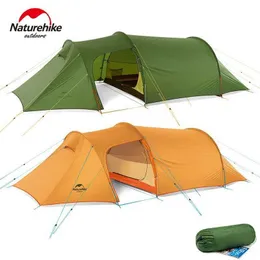 الخيام والملاجئ NatureHike Opalus Tunnel Tent Camping Ultralight Camping 2-3 السفر العائلي في الهواء الطلق المشي لمسافات طويلة 4 مواسم مقاومة للماء 3000+Q240511