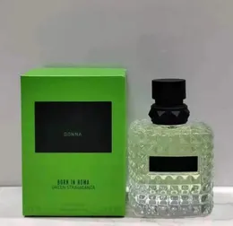 Urodzony w perfumach Roma Donna Green Stravaganza Coral Fantasy Eau de parfum dla kobiet 3,4 uncji 100 ml sprayu w kolorze długotrwały, dobry zapach kwiatowe nuty perfumowe spray