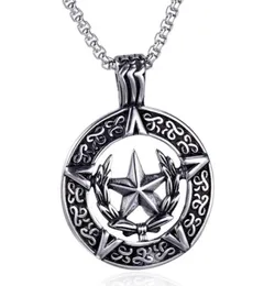 Pendant Necklaces Vine Penram Star Men's Necklace Round Gothic Retro Lucifer Satan 24Inch Chain Male Jewelry3701033