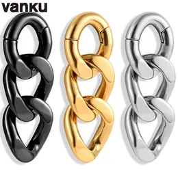 Vanku 2-piece Simple Chain Earstand Weight Earplug Body Jewelry Perforated Pendant Gauge Tunnel Earrings Fashion Jewelry Gifts 240430