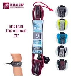 Ananas Surfboard Surfboard Conting Cuff Leash 9ft.274 см.Longboard Sup Foot Leat Leang Safety Beber 7mm TPU Double Natenless Viveles 240507