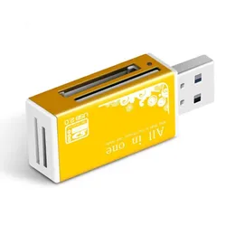 2024 4 In 1 Micro SD Kart Okuyucu Adaptörü SDHC MMC USB SD Bellek T-Flash M2 MS Duo USB 2.0 4 Yuva Bellek Kartı Okuyucuları Adaptör Desteği 4 Yuva Bellek Kartı Okuyucuları
