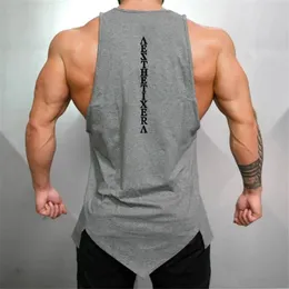 Muscleguys Gym Stringer Clothing Bodybuilding Tank Top Men Fitness Singlet Sleeveless Shirt Solid Cotton Undershirt Muscle Vest 240513