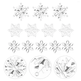 التماثيل الزخرفية ملحقات زخرفة ندفة الثلج عيد الميلاد بلورات مهرجان زخرفة الشفافة الشفافة