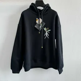 23fw Ceiling Ginseng Ence Pattern Embroidered Hoodie 450g Drawstring Adjustable for Both Men and Women in the Same Style
