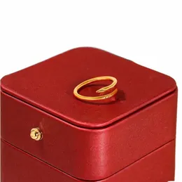 Luxus klassischer Nagelringdesigner Ring fi Unisex Manschettenring Paar Armreifen Gold Schmuck Valentinstag Geschenk Q81T#