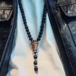 Ожерелье с бисером натуральное каменное ожерелье McLlroy, подходящее для женщин/мужчин, винтажные лавовые бусинки Длинное ожерелье/кулон викингов Модные украшения 2019 D240514