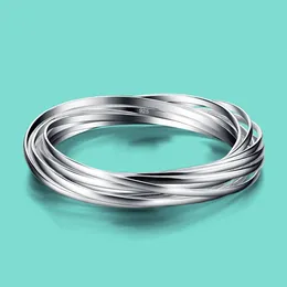 925 Sterling Silver Bracelet For Woman Polished Surface Design Bangle Exotic Charm Party Club La Pulsera Armbanden Gelangnya 240514