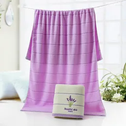 Towel QI JIE One Piece High Quality Cotton 70 140cm Lavender Luxury Bath Toallas De Mano Lovers Romatic Gift