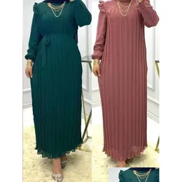 Ethnic Clothing Eid 2023 Muslim Women Party Dress Abaya Dubai Kaftans Evening Pleated Dresses Morocco Islam Robe Femme Musmane Drop Dheef