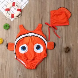 Duas peças 2pcs crianças e garotas Tail Tail Goldfish Goldfish Swimsuit Beach Swimming Cap 1-6tl2405