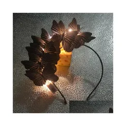 Parti Şapkaları 1 PCS LED YANITCI IŞIKLAR GLOW Kadın Başlık Çay Kafası Şapkası Kokteyl Düğün Prom Kraliçe Noel Navidad 231220 Drop Dhiur