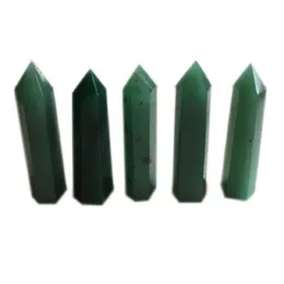 Natural Crystal Point Green Jade Energy Tower Arts Ornament Mineral Healing Stab
