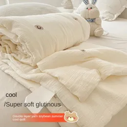 Summer Ice Cool Thin Quilt Comforter Soft Air Conditioning QuiltDuvetBlanket Bed 150 Single 240514