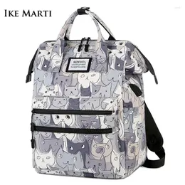 حقيبة ظهر IKE MARTI كبيرة السعة المحمول النساء المقاوم للماء الرجال الرجال السفر حقيبة عمل حقيبة الظهر الوردي
