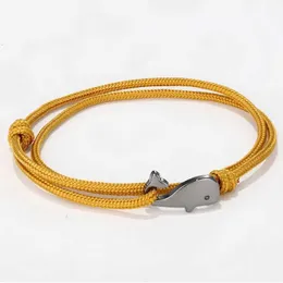 Charm Bracelets Fashion Whale Bracelet Men Handmade Adjustable Rope Braslet Beach Jewelry Nautical Braclet Leisure Accessories Pulseras Joias Y240510