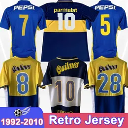 1998 1999 Boca Juniorsレトロサッカージャージーテベスリケルメバティスタカニッジアパレルモホームアウェイ半袖フットボールシャツユニフォーム
