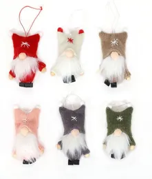 クリスマスウールかわいい顔のない人形rudolph gnome豪華な人形飾りハンギングペンダントパーティールームスタンディングツリーツリー飾り4157236