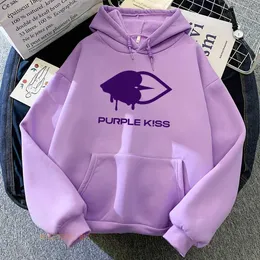 Erkek Hoodies Sweatshirt Mor Hoodies Kpop Kızlar Band Grafik Baskı Sweatshirts Bahar Uzun Slve Kapşonlu Altaklar Sudaderas Kadın/Erkek Kıyafetleri y240510