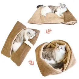 고양이 침대 가구 따뜻하고 두꺼운 고양이 침대 부드러운 다기능 접이식 애완 동물 매트 고양이 강아지에 적합한 고양이 고양이 침대 고양이 잠자는 매트 애완 동물 용품