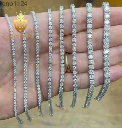 Модные ювелирные ювелирные украшения алмазный тестер VVS S925 Серебряное серебро 2 мм 3 мм 4 -мм теннисная цепь Моассанитовые женщины и мужские теннисные ожерелья