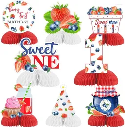 Decorazione per feste Berry First Birthday Decor Blueberry Blueberry 1st Honeycomb Centece Sweet One Fruit Tema Tavolo