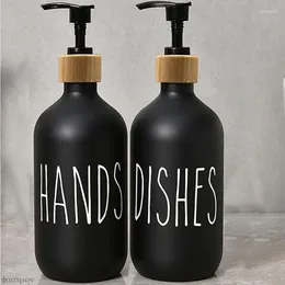 Liquid Soap Dispenser Simple Set Contains Hand Black Shampoo Bottle Kitchen Bathroom Accessories