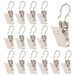 Decorative Plates 50 PCS Stainless Steel Curtain Clips With Hook For Pos Home Decoration Outdoor Party Wire Holder