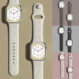 مصمم السيليكون Apple Watch Band 38 40 41 42 44 45 49 MM L Flower Watchs Strap Wristband لـ IWATCH 9 8 7 6 5 SE