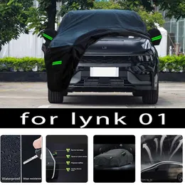 Tampas de carro adequadas para Lynk Co 01 Proteção ao ar livre com capa de carro com capa de neve de carro Prevenção de poeira e acessórios de carro externo T240509