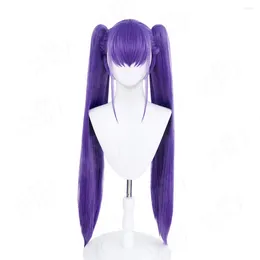 Dostawy imprezowe gra Azur Lane Schubert cosplay Wig Purple Mixed Fiolet Double Ponytail Long Hair Anime