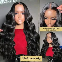 HD Transparent Body Wave Lace Front Human Hair Wigs For Black Women 4x4 13x4 Lace Frontal Closure Wig Pre Plucked