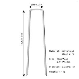 Dostępne sztućce 100pcs Lawn Garden U Gwoździe w kształcie uwadze Stawki Stawki Stawki do tkaniny paznokciowej ocynkowane anty-rust kołnierzy