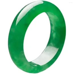 Pierścienie klastra Koraba Jadeite Jade Ring Band for Woman lub Man Thin Modern Jewelry Raw Stone Chinese Solid