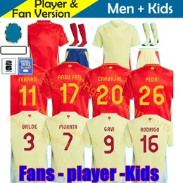 2024 Hiszpańska koszulki piłkarskie Pedri 24 25 Lamine Yamal Rodrigo Pino Merino Sergio M.Asensio Ferran Hiszpański dom na wyjeździe Mężczyznę Kit Kit Football Shirt Player Player