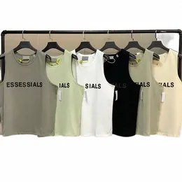 Ess Mens Tank Top T 셔츠 트렌드 브랜드 3 차원 레터링 순수한 코트 레이디 스포츠 캐주얼 느슨한 하이 스트리트 슬립 조끼 최고 EU 크기 S-XL Y92F#