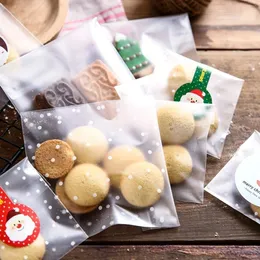 Stampi da forno da 100 pezzi da autoadesive borse opp caramelle piccoli sacchetti regalo trasparente natale natalizio fai da te autoadesivo sacchetto per feste di nozze packag