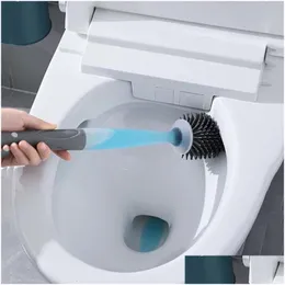 Toalettborstar Hållare Sile Brush för WC-tillbehör Lägg till tvättmedel Väggmonterade rengöringsverktyg Hem Badrumsuppsättningar Drop Leverans GA DHCOZ