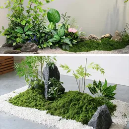 Dekorative Blumen 50g/100g Fake Moos DIY Crafts Gras Künstliche Kunst erhaltenen grünen Pflanzen Hauszimmer Gartendekor Mini Landschaft