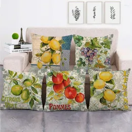 Kudde omslag 45x45 cm tryck vintage fruktmönster säte soffa fodral dekorativa kuddar heminredning skräddarsydd