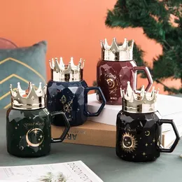 Tazze creative da viaggio personalizzato con tazza in ceramica a corona d'oro per caffè tè latte cucina da ufficio drinkware amici amici