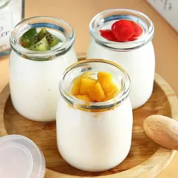Bottiglie di stoccaggio barattoli mini yogurt ermetici portatili con coperchi in vetro a prova di perdita