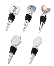 Sublimation Wine Bottle Stoppers Bar Bar Bianco bianco Plug -bianco Mutiple modella il cuore Tround Square Fiore esagonale Regalo Creativo Zinco Alo5158509