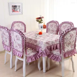 테이블 천 고급스러운 패션 목가적 인 레이스 면화 유럽 스타일 직사각형 2 스타일 식탁 의자 덮개