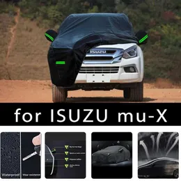 Bil täcker lämpliga för Isuzu Mu-X utomhusskydd med full biltäckning snö täcker solskydd dammförebyggande och externa biltillbehör T240509