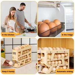 キッチンストレージ4層積み重ね可能な卵オーガナイザー